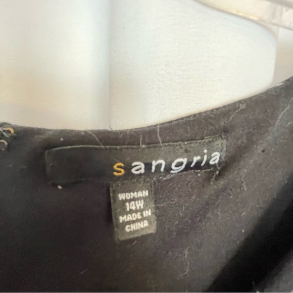 Signature by Sangria Red and Blue Flutter Sleeve Sheath Dress - Picture 2 of 4